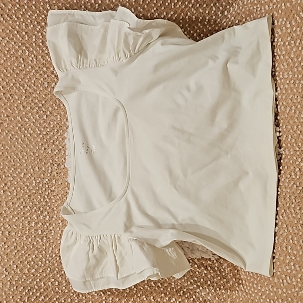 White Ruffle Sleeve Top - Picture 3 of 13